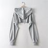 Spring Women's European-American Style Drawstring Hoodie - Solid Color, Versatile Long Sleeve Sweatshirt