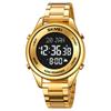 SKMEI New Stainless Steel Muslim Azan Men Watch for Prayer with Qibla Compass Adhan Alarm Hijri Islamic Wristwatch Montre Homme