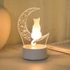 1pc  Moon Cat 3D night light, USB desk lamp, bedroom and desktop ambient light, holiday and birthday gift night light.