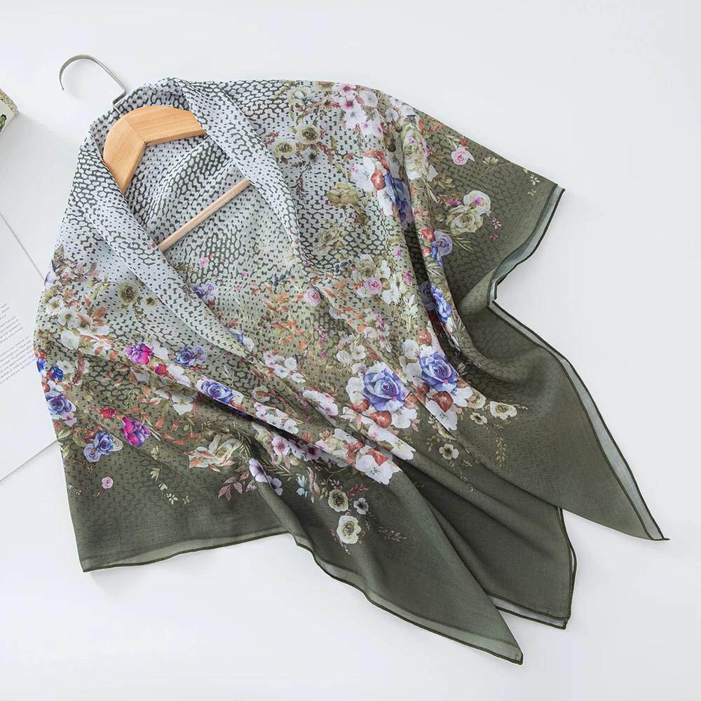 73Colors Malaysia Tudung Bawal Flower Print Hijab New Design Headscarf Premium Cotton Voile Soft Fashion Muslim Square Scarf