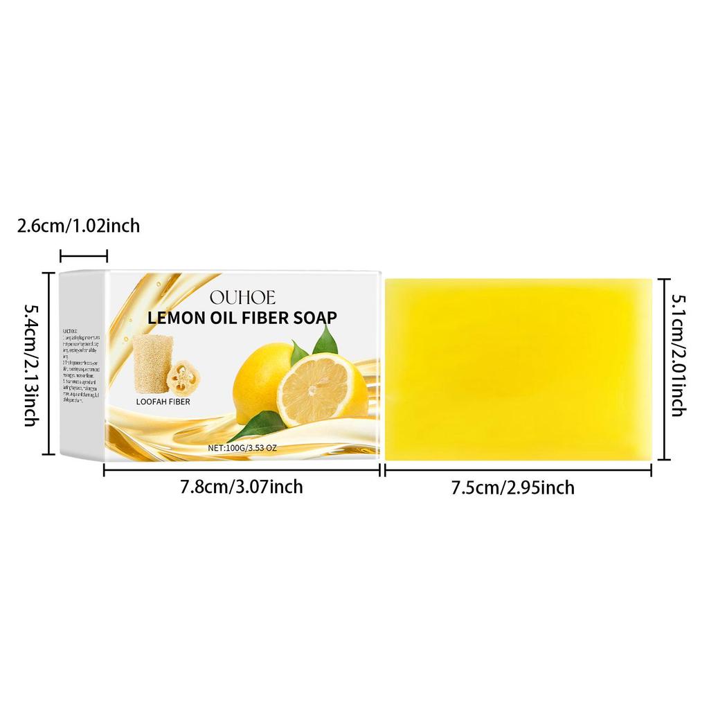 Honey Lemon Fiber Cleansing Bar Gentle Skin Care Soap for Smooth & Hydrated Skin