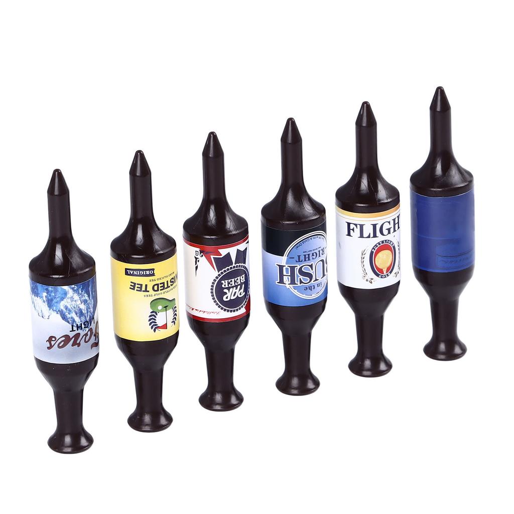 6 Stück Mini Bierflasche Golf Tees Kunststoff Lustige Golf Tees Set Einzigartiges Golfgeschenk für Männer und Frauen