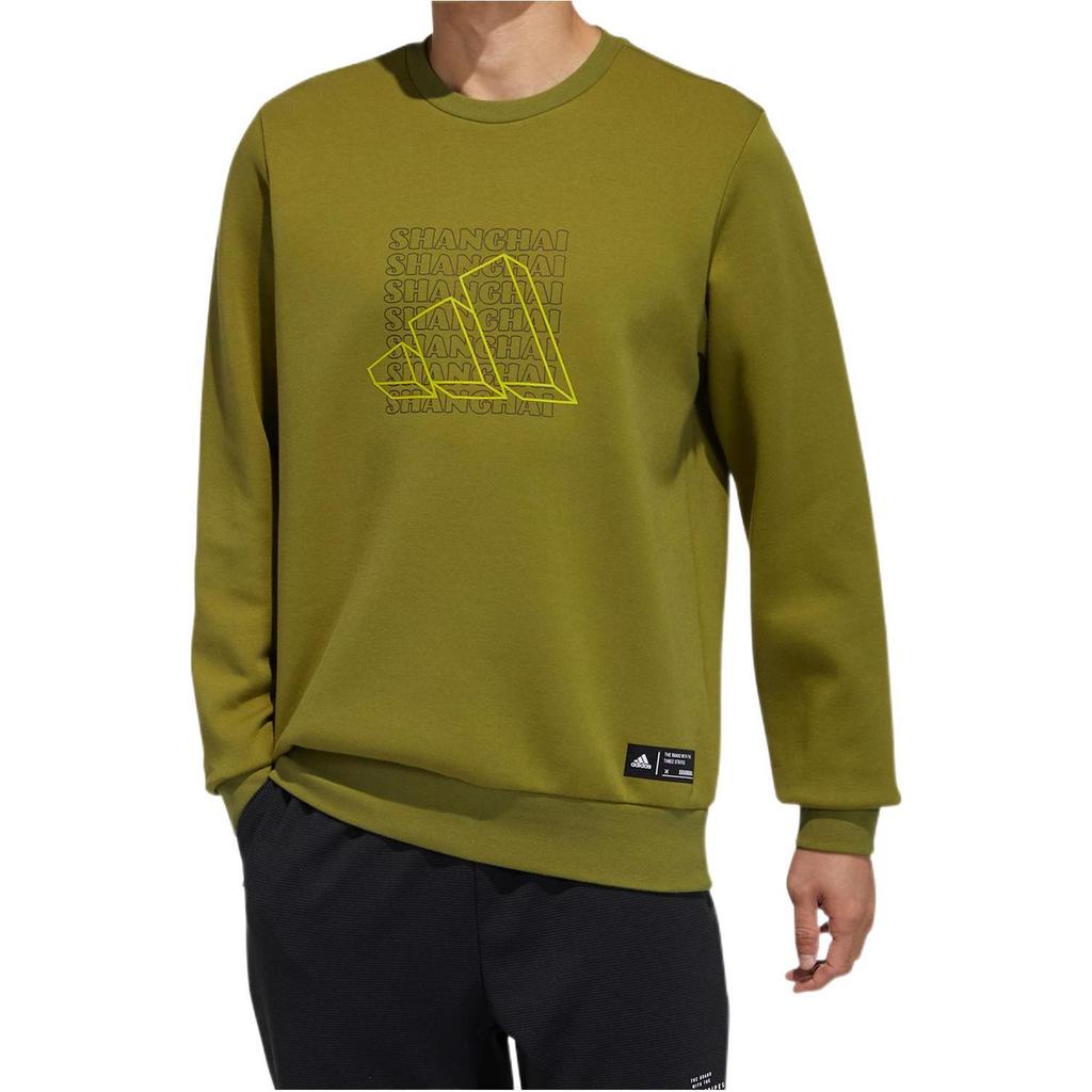 adidas Sweatshirts Men's Green Crew Neck Moderate Other GP1858
