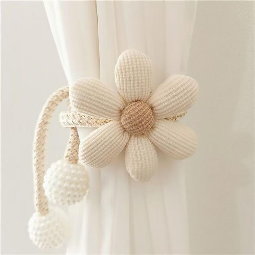 Floral Curtain Tiebacks Stylish Curtain Accessories Boho Flower Curtain Tieback Set Stylish Decorative Drapery for Room
