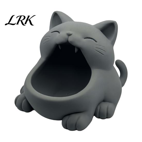 Gift Key Box Storage Box, Big-Mouthed Cat Design Holder, Large Niche Style Container Opening Organizer for Keys Jewelry Small Items Personal Use