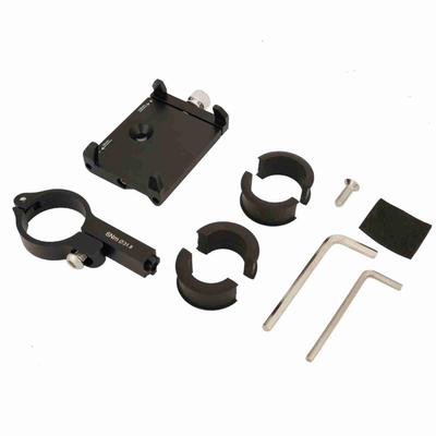 GUB Aluminiumlegierung Verstellbare Fahrrad Handyhalterung Lenkerclip Ständer Halterung (Schwarz)