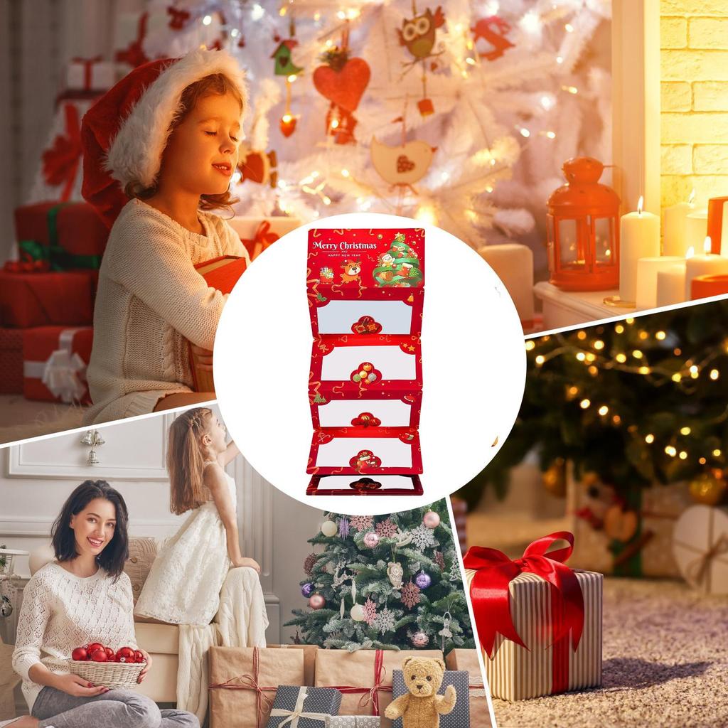 Christmas Cash Cards DIY Festive 6-Slot Holiday Greeting Card New Year Winter Holiday Money Clip For Adults Lovers Friends Women