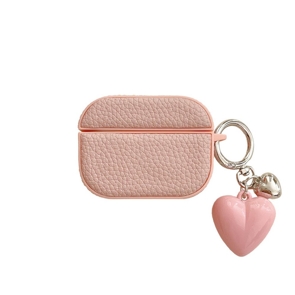 Simple solid color leather pattern for AirPods 1 apple bluetooth wireless headset cover pro1 protective cover 1/1 generation female