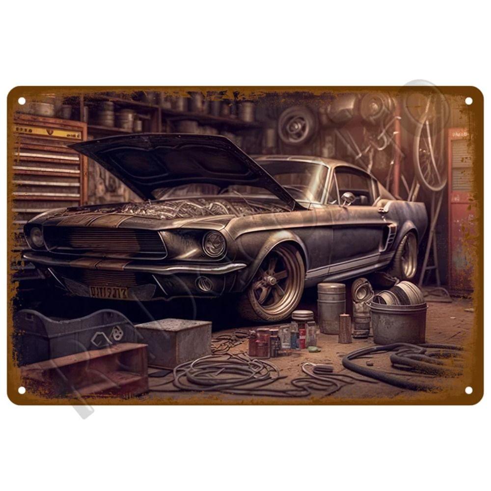 Metalowa Tabliczka Dekoracyjna na Ścianę do Garażu Motocyklowego 20x30cm