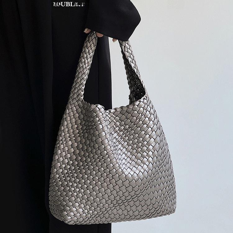 Women's Large Capacity Cross-Border Woven Shoulder Bag - Versatile Shopping & Commuter Tote