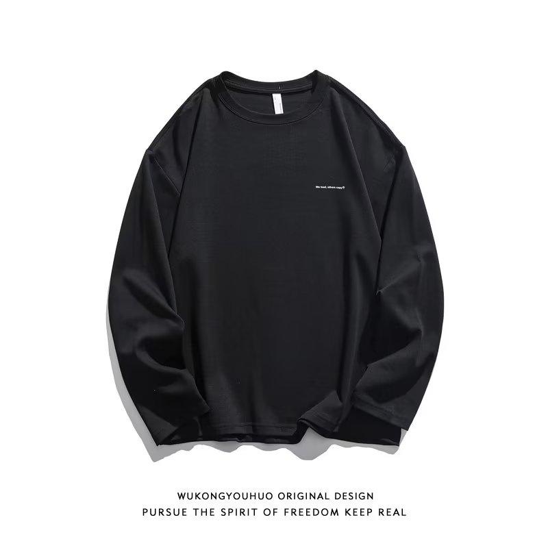 

Мужская футболка с длинным рукавом с принтом, мужская весна-осень, большой топ, уличная мужская мода, свободный свитер с круглым вырезом, модные футболки в стиле ретро для