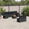 Vidaxl 10-Cz. Set da Giardino, Cuscini Rattan Nero Pe
