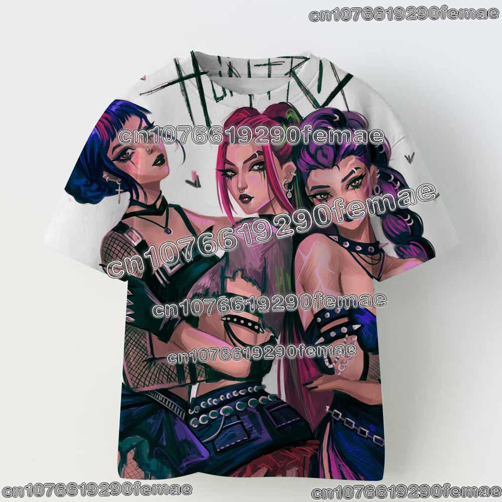 

Devil Hunter T-shirt for boys and girls, cute cartoon tiger print, children s casual short sleeved summer clothing 6XL