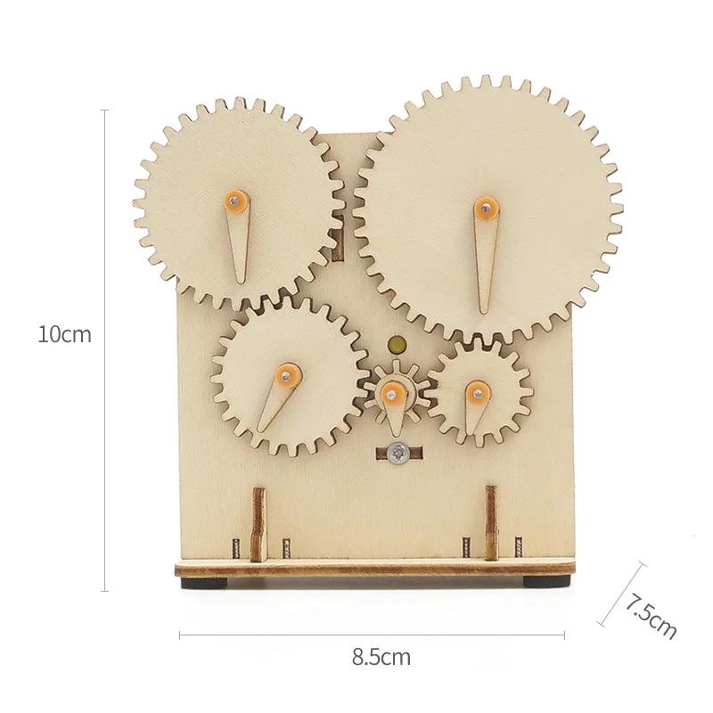 DIY 3D Mechanical Gear Transmission Model Assembly Wooden Puzzle Education STEM Science Teaching Tools Children's Toys