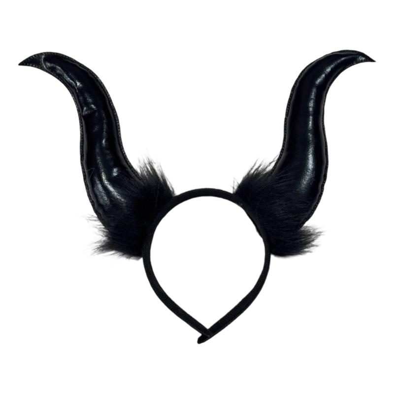 Halloween Cloth Devil Horn Headdress Nonslip Comfort Stretchable Unisex Hairband Props For Daily Use Event