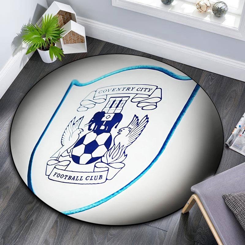 Coventry City logo pattern round rug,Carpet Rug for Living Room Bedroom Playroom ,Non-slip Floor Mat,Holiday Gifts and Birthday Gifts.