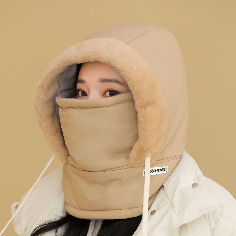 Winter warm hat, thickened ear protection, cold proof face mask, integrated windproof neck, suitable for men and women riding