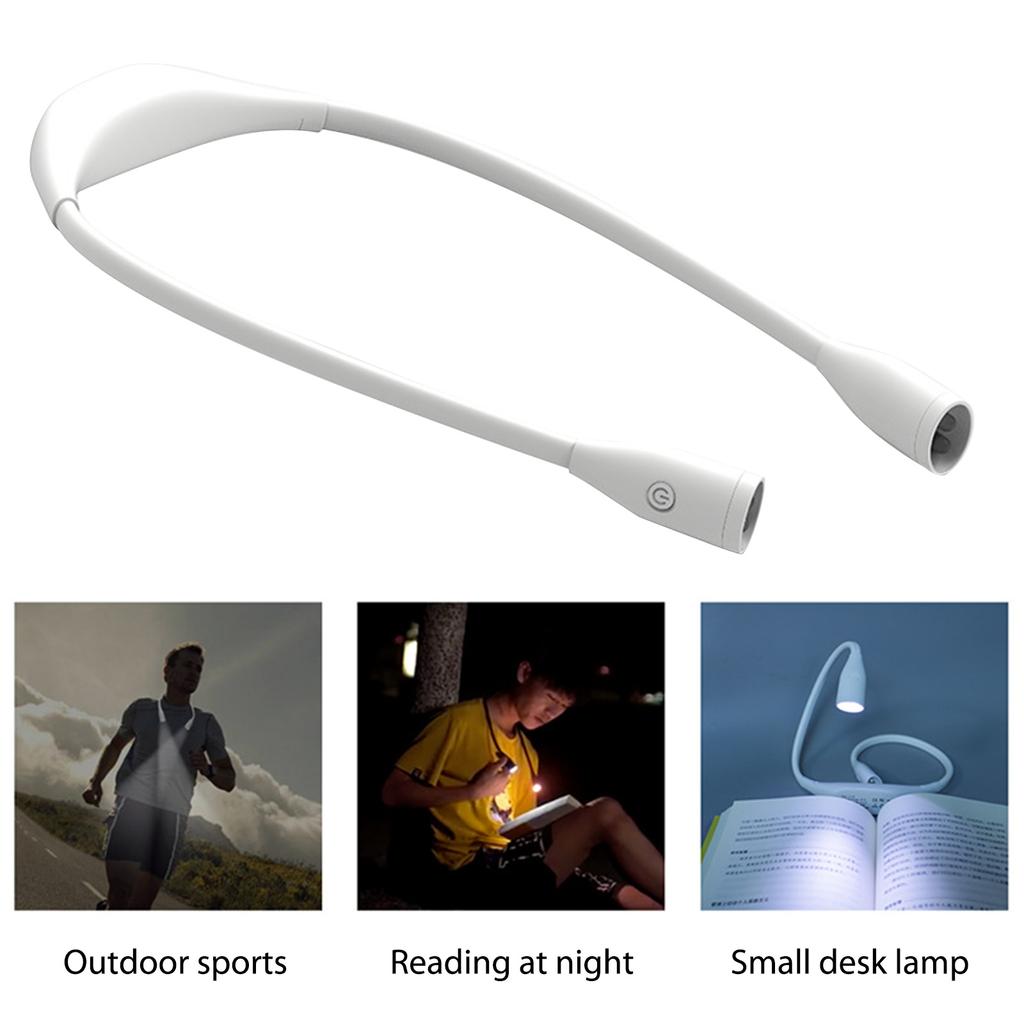 LED Reading Lights USB Rechargeable Sports Halterneck Light 360-degree Adjustment Mini Desklamp Hands Free for Outdoor Lighting