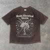 Brain Storm Vintage Science T-Shirt, Old School Biology Graphic T-Shirt, 90s Geek Lab Tee