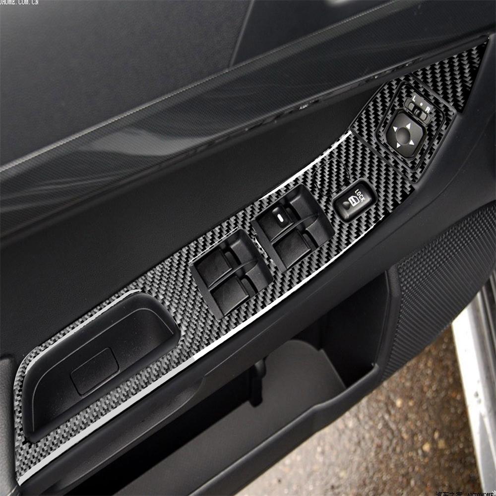Carbon Fiber Look Window Lift Switch Panel Cover For 08-15 Mitsubishi Lancer EVO