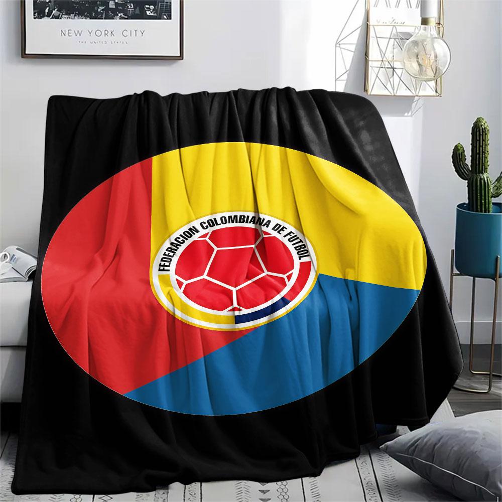 Colombia football Printed Flannel Blanket, soft throw for bedroom sofa, washable,soccer fan merchandise, great gift.