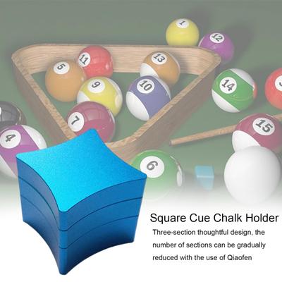 Magnetic Pool Cue Chalk Holder 3 Sections Aluminum Alloy Portable Square Snooker Chalk Box Carrier Case Billiard Accessories