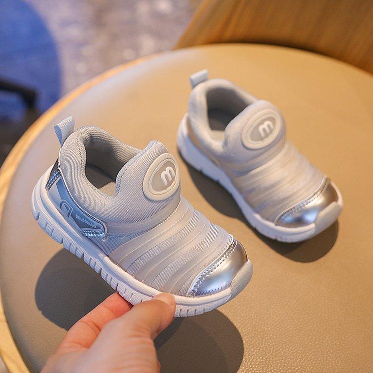 

Весенне-осенние новые детские туфли, мужские и женские туфли для малышей, легкие и дышащие кроссовки-гусеницы, детская обувь на мягкой подошве 30 yards inner length 18.7cm серый