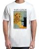 Van Gogh Black Cat With Sunflowers Funny Cat T-Shirt Hot Unisex S-4XL TRENDING Unisex T-Shirt