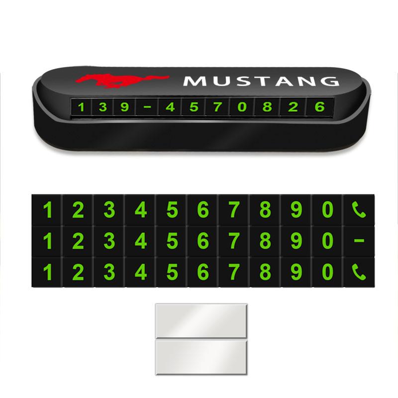 1Pcs Car Temporary Parking Card Sticker Phone Number Card Plate For Ford Mustang F10 Zapatillas Miniatura Gt Shelby 2005 2015 Mujer 2012 Kuga
