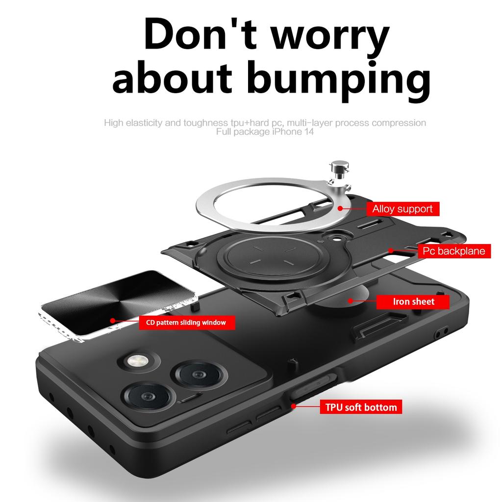 Protective Cover For OPPO A40 A40M A60 A80 5G A3 Pro A3x Case Ring Stand Holder Lens Protection Shockproof Fundas Coque Capa