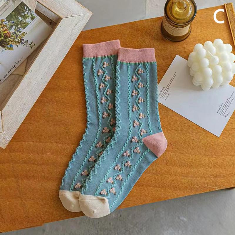 

New Women Socks Korean Style Flower Trend Casual Cotton Socks Girls Frilly Ruffle Cute Sweet Breathable Kawaii Crew Socks Girls C