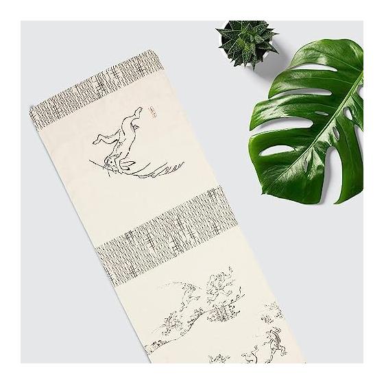 Yamamoto Jin Shoten Fluffy Tenugui Towel - Juunin Usairo - Playful Rabbit Design - Double Gauze - 100% Cotton - Gray - Approx. 32x89cm