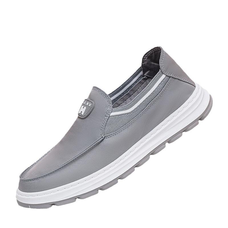 Spring and Autumn Men's Casual Shoes Large Size Breathable One-pedal Cloth Shoes Fashionable Simple Versatile Student Single Shoes