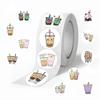 500Pcs Cartoon Pearl Milk Tea Stickers For School Students Children Reward Encouragement Sticker Scrapbooking Decoration