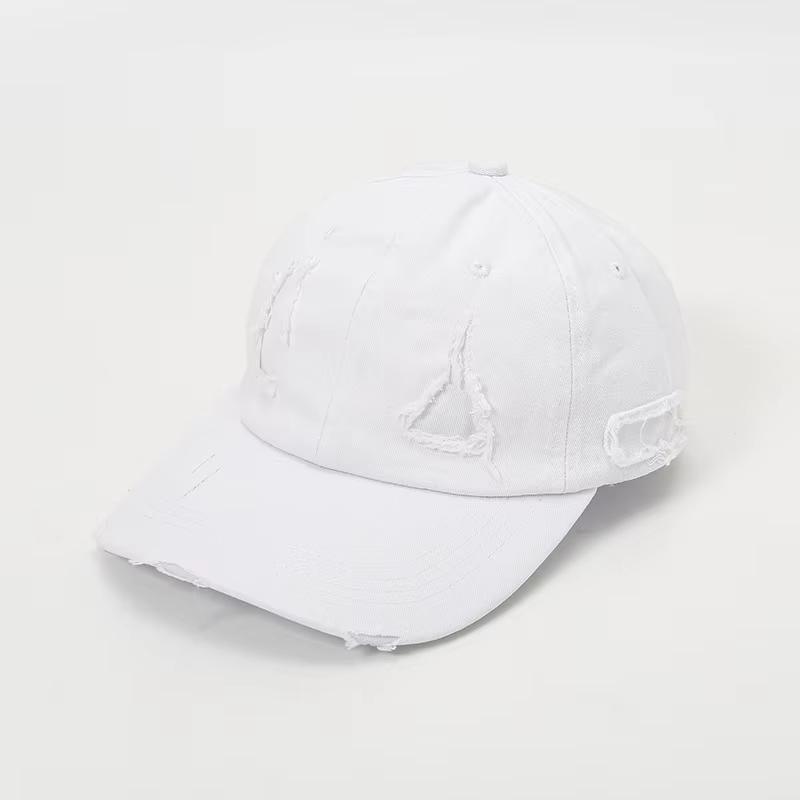 

Панк Дыры Хип-Хоп Бейсболка Для Мужчин Женщин Однотонная Хлопковая Снэпбек Кепка с Козырьком Инс Корейская Уличная Уличная Солнцезащитная Шляпа белый