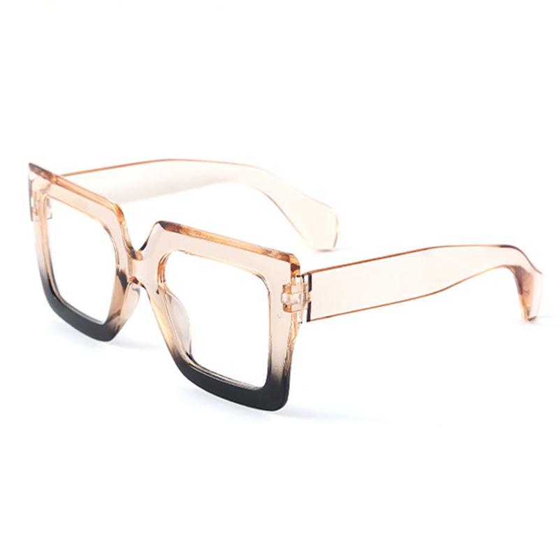 

Fashion Street Decorative Glasses Square Anti-blue Light Large Frame Eyeglasses Computer Spectacles for Women Men шампанского