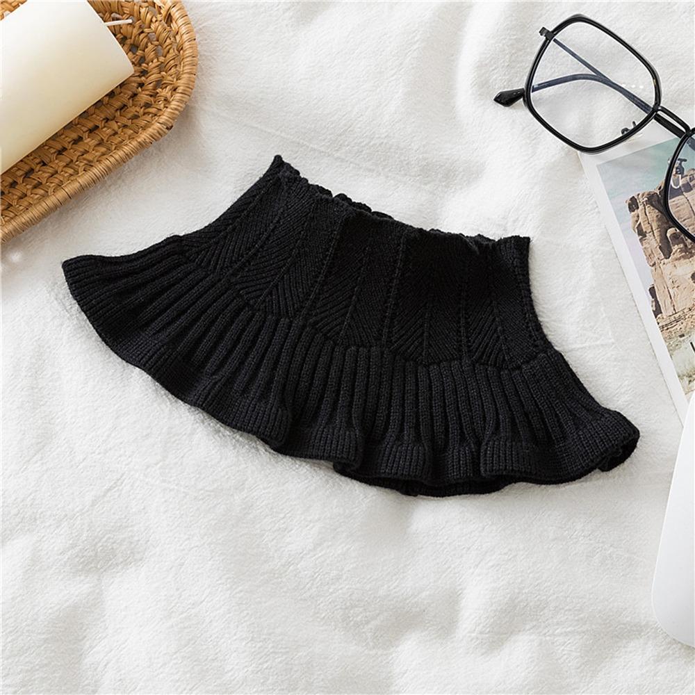 

Вітрозахисний фальшивий гольф з високим коміром, шарф-комір, унісекс, зимовий в язаний фальшивий комір, жіночий чорний