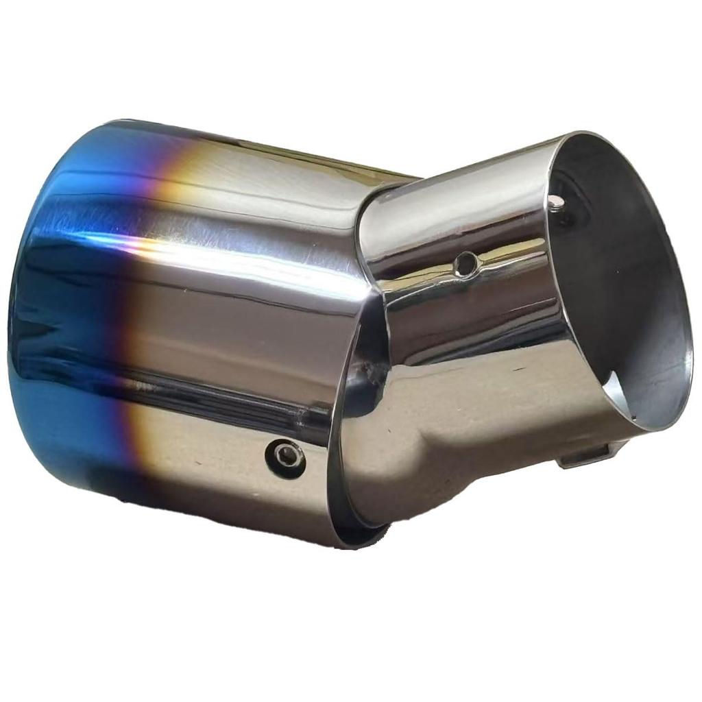East field Universal Universal Oval Muffler Cutter for Exterior Vehicles, Titanium Blue (L), Adjustable