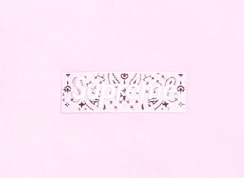 Supreme Bandana Box Logo Hooded Sweatshirt Pink