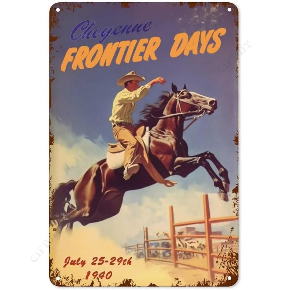Wild West Cowboy Retro Metalen Blikbord Wanddecoratie 20x30cm