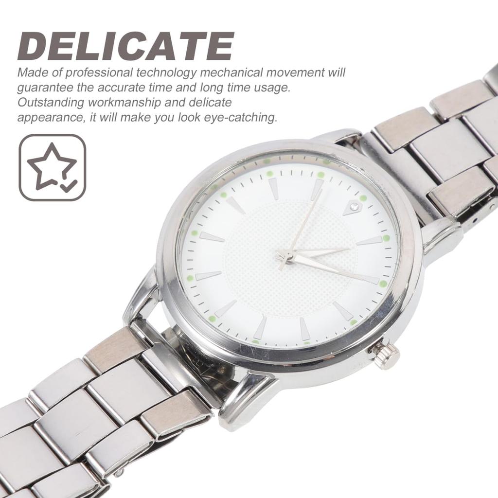 ledmomo Luminous Steel Band Watch, Men's Casual Watch, Decorative Men's Watch, Fashionable Men's Watch, White Glass Watch.