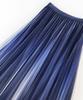 Women's Starry Sky Gradient Pleated Mesh Skirt 2026: Fashionable Slimming Long Skirt with Large Hem