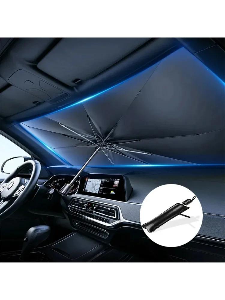 UV Resistant Sun Shade - Foldable Silver Car Windshield Visor with Adhesive Backing
