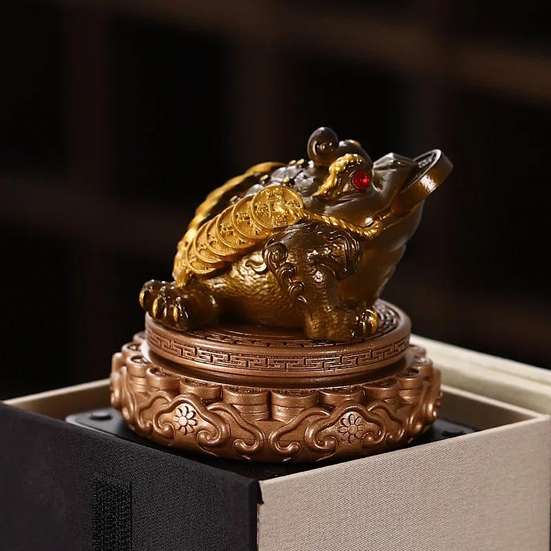 High-grade Golden Tea Ornaments New Chinese Style Table Decoration Crafts Gift Color-Changing Tea Pet