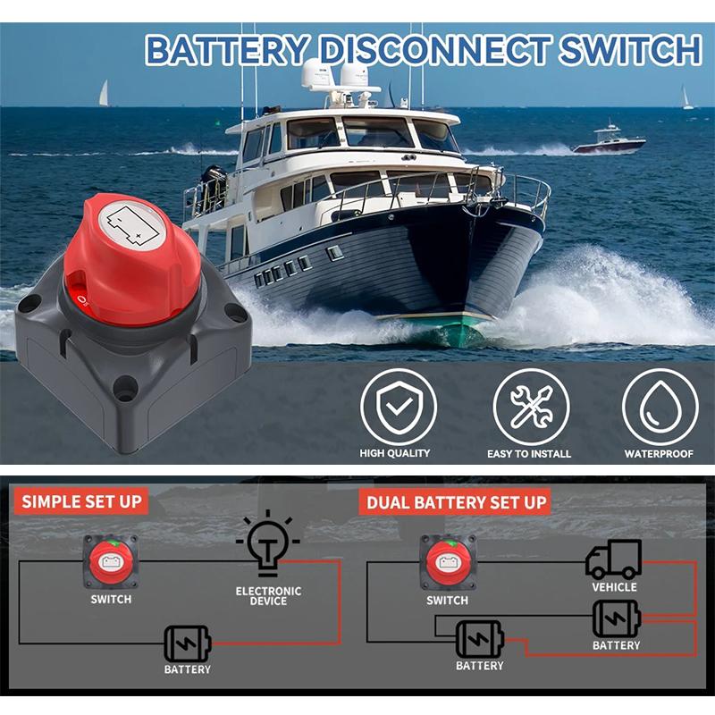12V-60V Car Accessories Battery Selector Isolator 100A-300A Disconnect Rotary Switch Cut For Car Auto RV Marine Boat