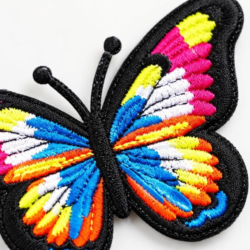 Butterfly Applique Designs with Embroidered Texture, 10 Assorted Appliques for Decorating Clothing, Shoes, Bags, and Fabric Craft Projects