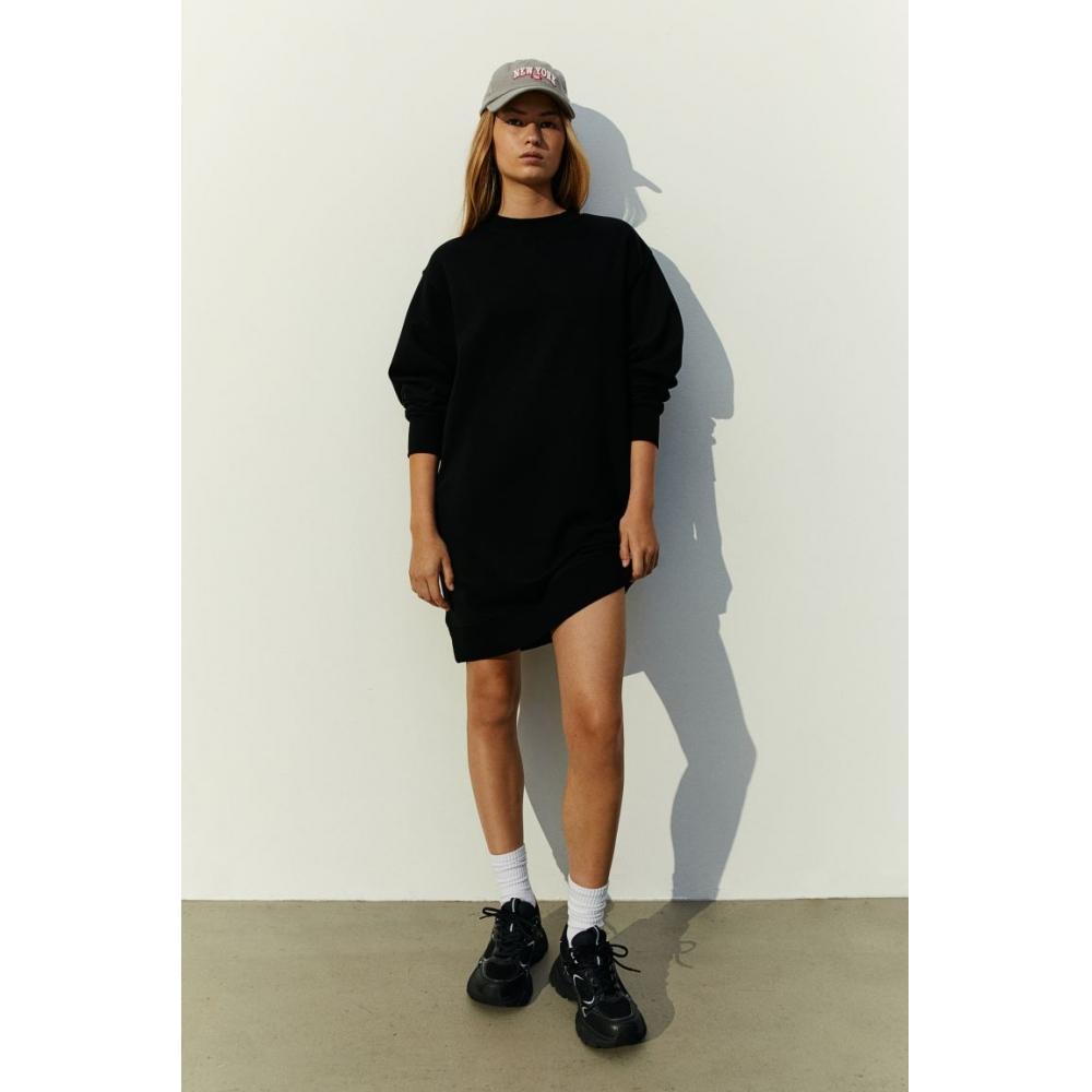 

H M sweat dress black