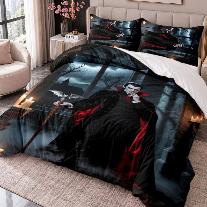 Dracula 3Pcs Bedding Set Duvet Cover With Two Pillowcases For Bedroom Home Decoration