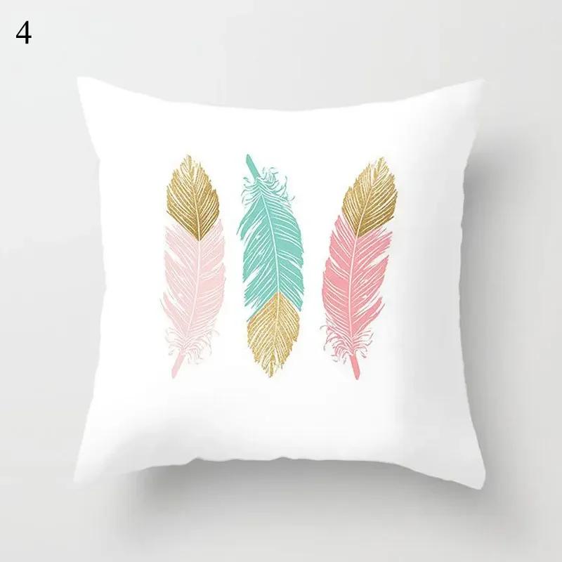 Home Decor Bohemian Feather & Skull Pattern Pillow Covers Pattern Cushion Cover Suitable for Sofa Bedroom Car Pillow Cover