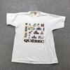 VINTAGE Quebec Canada Shirt Mens Large White Souvenir Monumental Graphic 90s